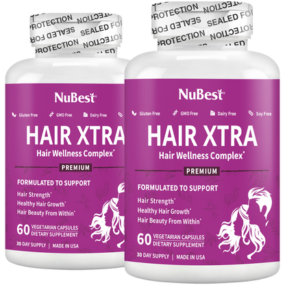 Hair Xtra, Premium Hair Growth Support for Men & Women, 60 Vegan Capsules by NuBest Nutrition®