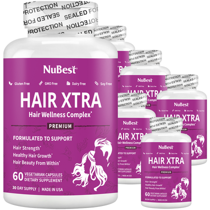 Hair Xtra, Premium Hair Growth Support for Men & Women, 60 Vegan Capsules by NuBest Nutrition®