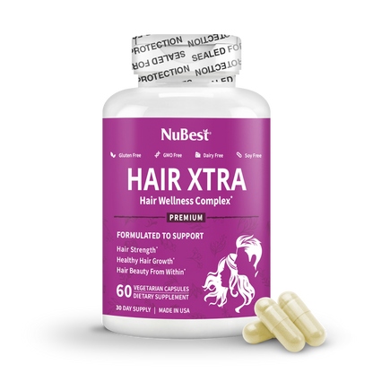 Hair Xtra, Premium Hair Growth Support for Men & Women, 60 Vegan Capsules by NuBest Nutrition®