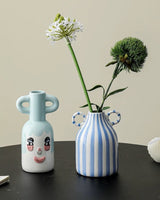 Hand-painted Whimsical Quirky Cute Dual-handle Vases