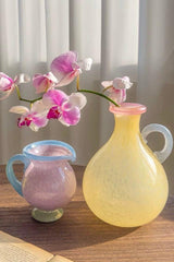 Handblown Bonbon Dopamine Bottle Vase, Whimsical Vintage Vase Centrepiece