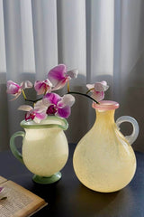 Handblown Bonbon Dopamine Bottle Vase, Whimsical Vintage Vase Centrepiece