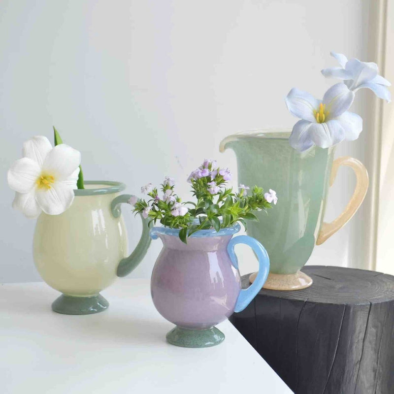 Handblown Bonbon Jug, Whimsical Pitcher, Dopamine Carafe, Glass Pourer