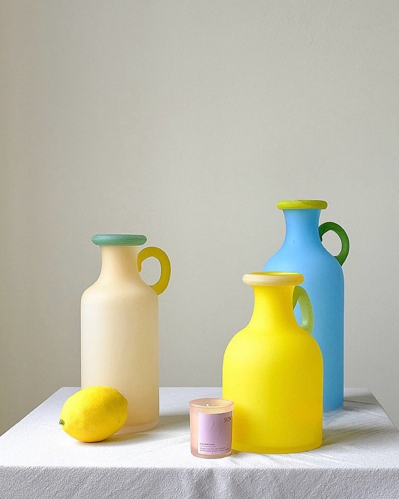 Handblown Bonbon Whimsical Pitcher Vase, Eclectic Table Setting Centrepieces