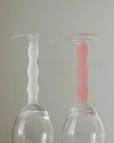 Handblown Retro Wavy Rose Wine Glasses Set of 4 Pcs ( $14.9 Each )