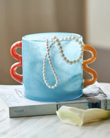 Handblown Whimsical Cylinder Vase - Eclectic Table Setting Centrepieces