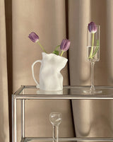 Handcrafted Nordic Style Wrinkle Pottery Jug Vase