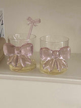 Handmade Cute Whimsical Bowknot Cup Set of 2 Pcs, Tumbler Glass