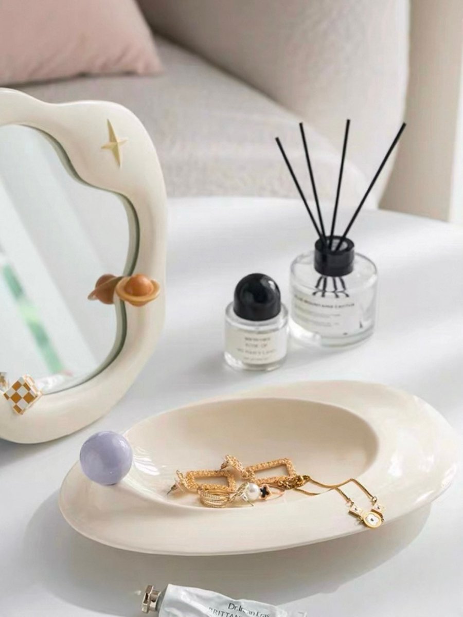 Handmade Jelly Bean Ceramic Rim Soup Bowl, Dopamine Table Setting Decor