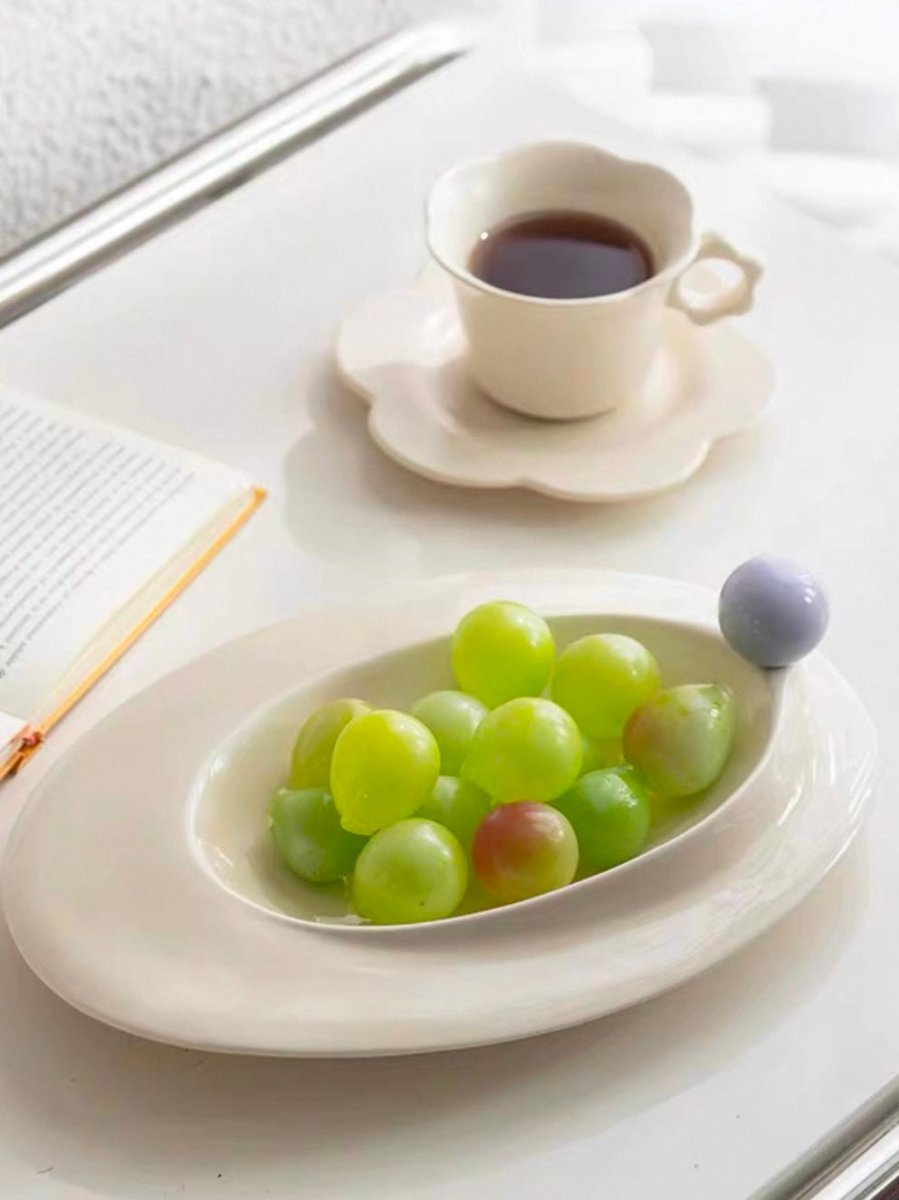 Handmade Jelly Bean Ceramic Rim Soup Bowl, Dopamine Table Setting Decor