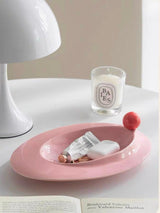 Handmade Jelly Bean Ceramic Rim Soup Bowl, Dopamine Table Setting Decor