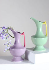 Handmade Medieval Style Ceramic Decorative Flower Vase - Glazed With Dopamine Colors