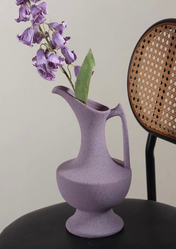 Handmade Medieval Style Ceramic Decorative Flower Vase with Matte Finish