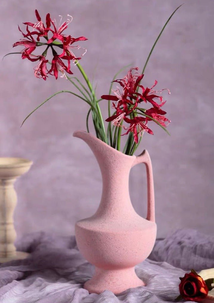 Handmade Medieval Style Ceramic Decorative Flower Vase with Matte Finish