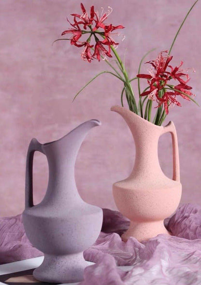 Handmade Medieval Style Ceramic Decorative Flower Vase with Matte Finish