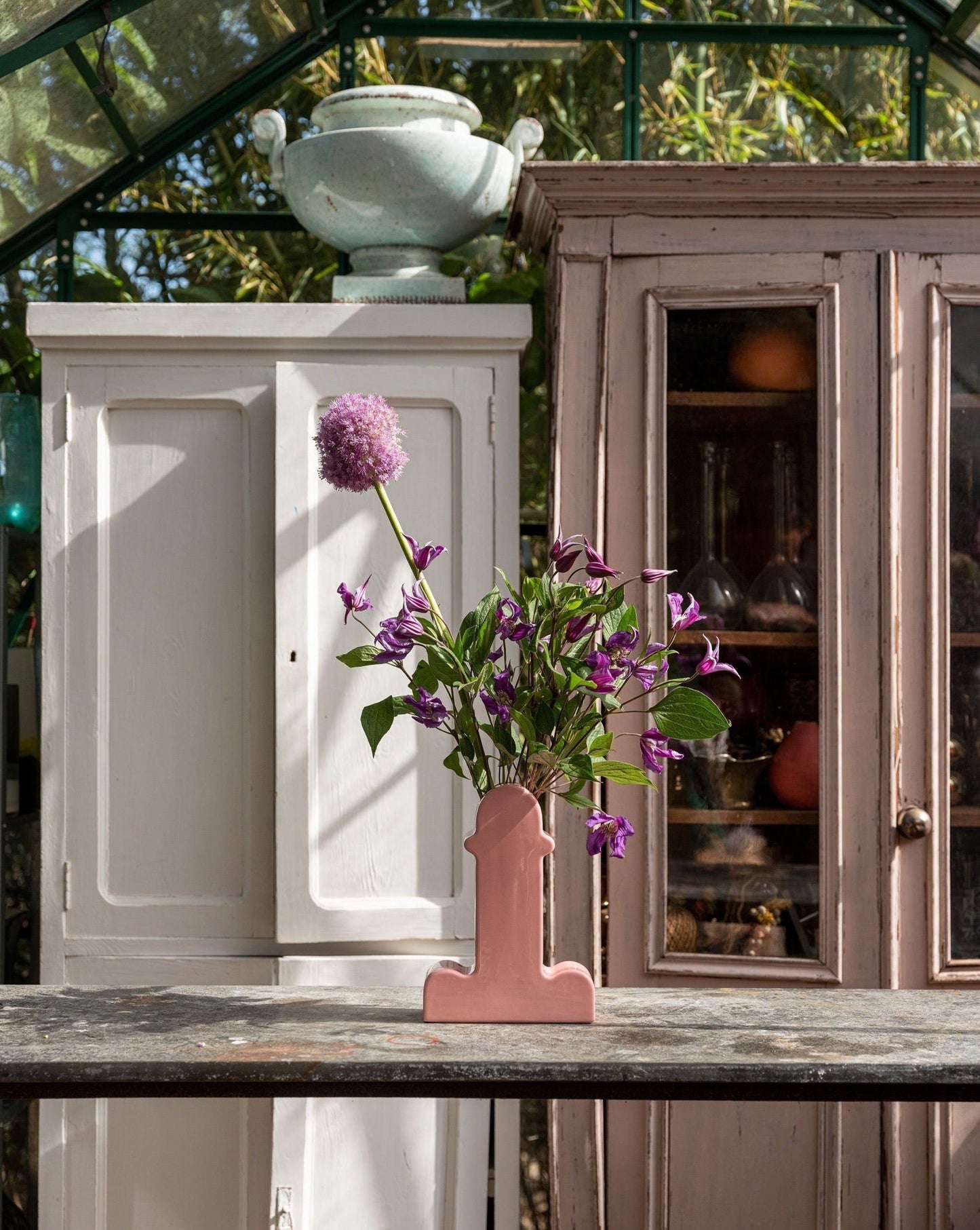 Handmade Memphis Ceramic Dick Vase | Decorative Shiva Flower Vase