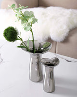 Handmade Modern Silver Bloom Vase, Ceramic Botanica Centrepiece Vase