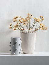Handmade Morandi-color Pomponette Vase, Dotted Cylinder Centrepiece