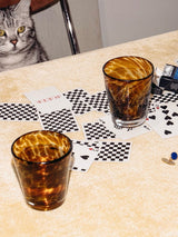 Handmade Retro Elegant Tortoise Glass Cup Tumbler Set of 2