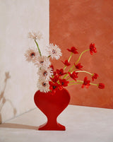 Handmade Ceramic Whimsical Eclectic Retro Heart-Shaped Flower Vase - Decorative Pottery Vase