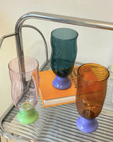 Handmade Wavy Beer Glasses - Retro Whimsical Eclectic Beer Mug