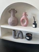 Handmade Wabi Sabi Abstract Pottery Vase, Crude Rustic Decorative Flower Vessel