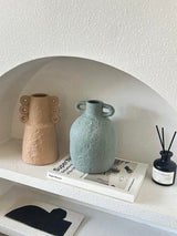 Handmade Wabi Sabi Abstract Pottery Vase, Crude Rustic Decorative Flower Vessel