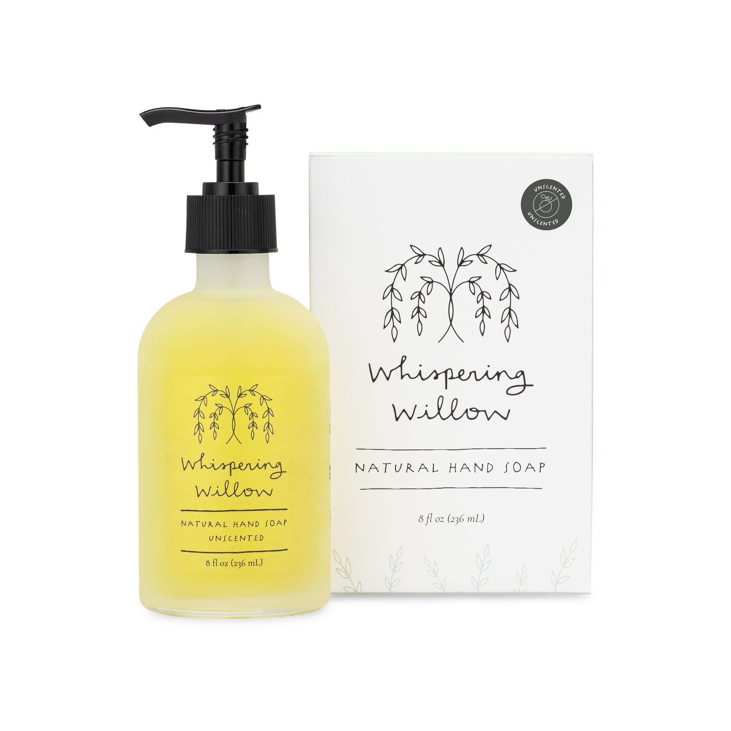 Unscented Natural Hand Soap in a Glass Bottle