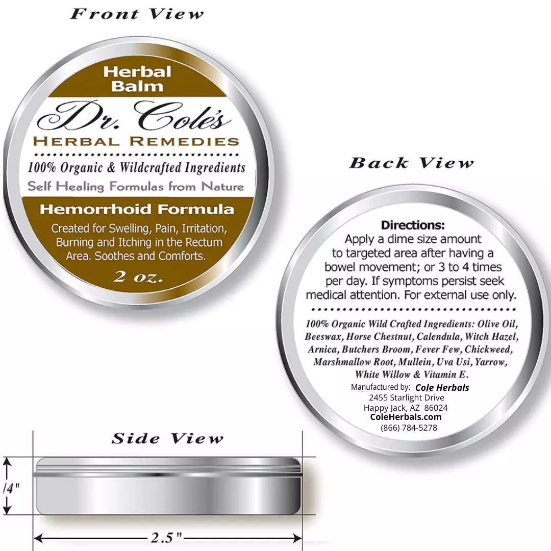 Dr. Cole's Hemorrhoid Balm, Salts, and Constipation Balm Bundle