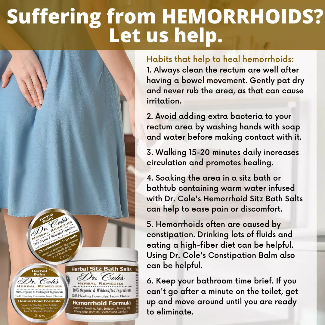 Dr. Cole's Hemorrhoid Balm, Salts, and Constipation Balm Bundle