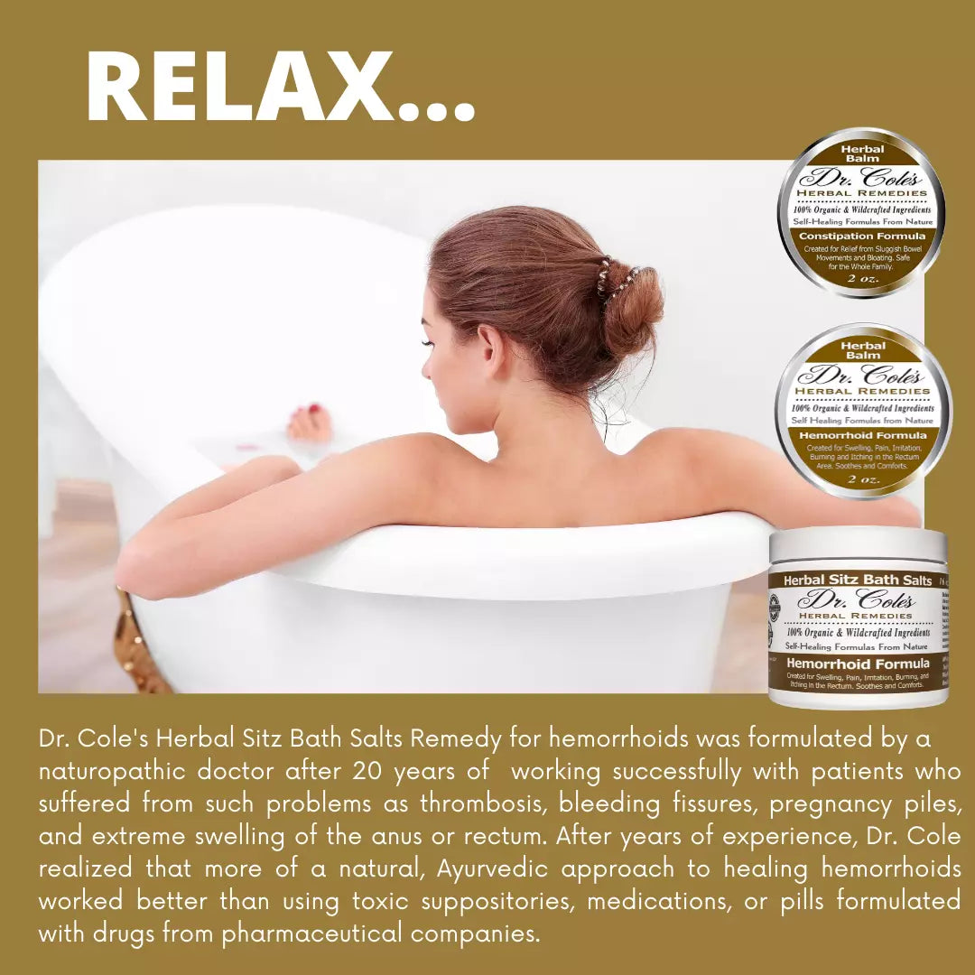 Dr. Cole's Hemorrhoid Balm, Salts, and Constipation Balm Bundle