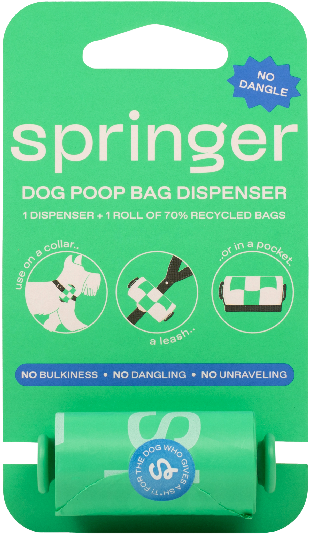 Dog Poop Bag Dispenser + 15 Premium Poop Bags