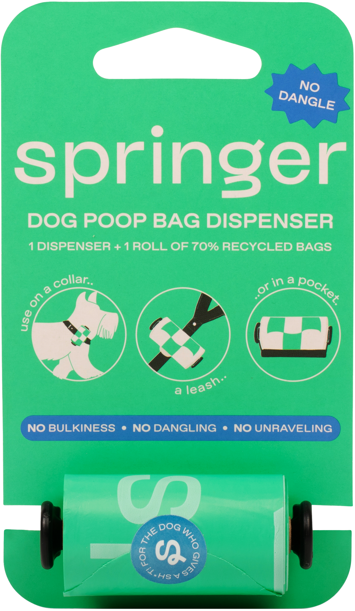 Dog Poop Bag Dispenser + 15 Premium Poop Bags