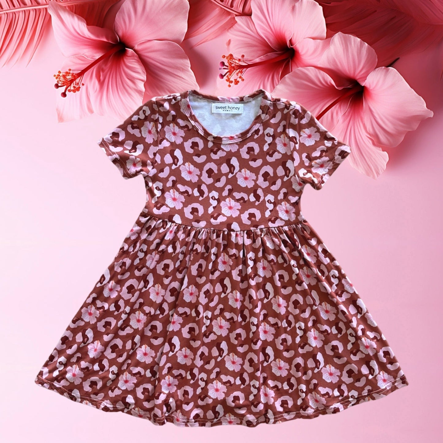 Hibiscus leopard Tee dress