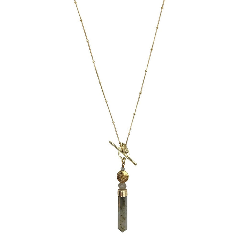 Labradorite Lariat Necklace by SLATE + SALT