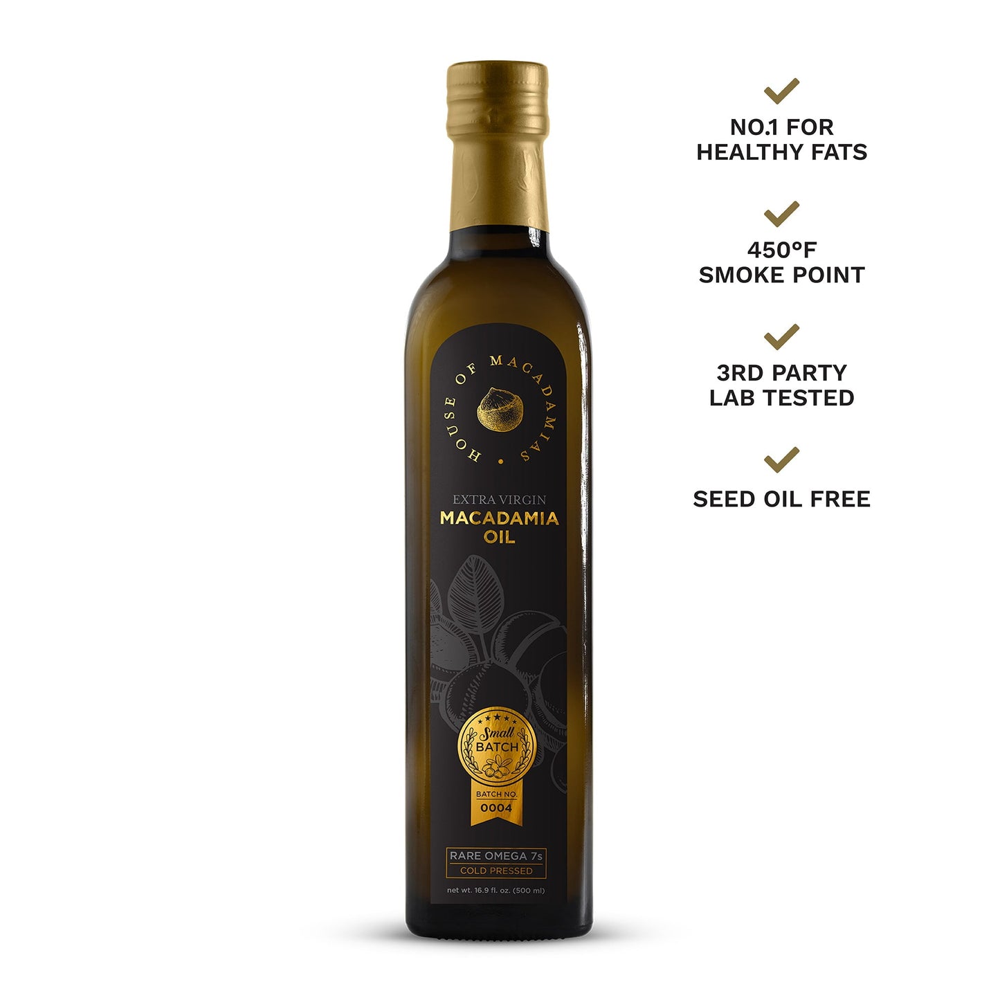 Macadamia Oil Extra Virgin Cold Pressed 16.9 oz.