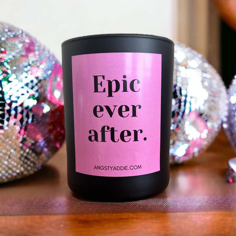 Epic Ever After bridal candle by Angsty Addie