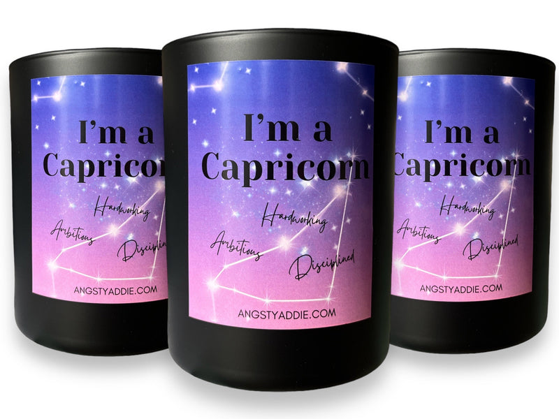 Capricorn zodiac candle by Angsty Addie
