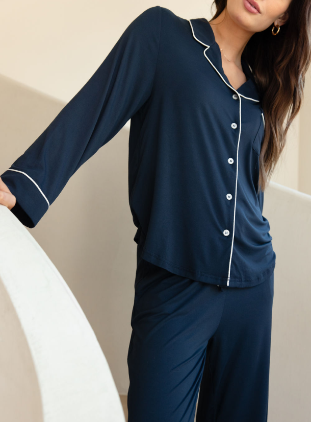 Women's Bamboo Stretch-Knit Long Sleeve Pajama Set