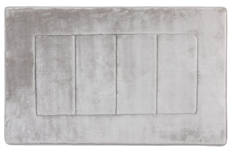 Activated Charcoal Memory Foam Bath Mat in Silver, Large 21 x 34 in by The Everplush Company
