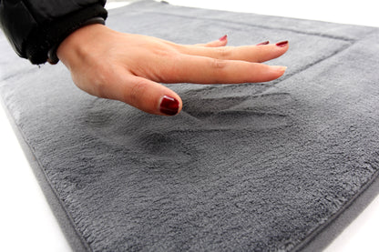 Memory Foam Bath Mat in Slate Grey, Large 21 x 34 in by The Everplush Company