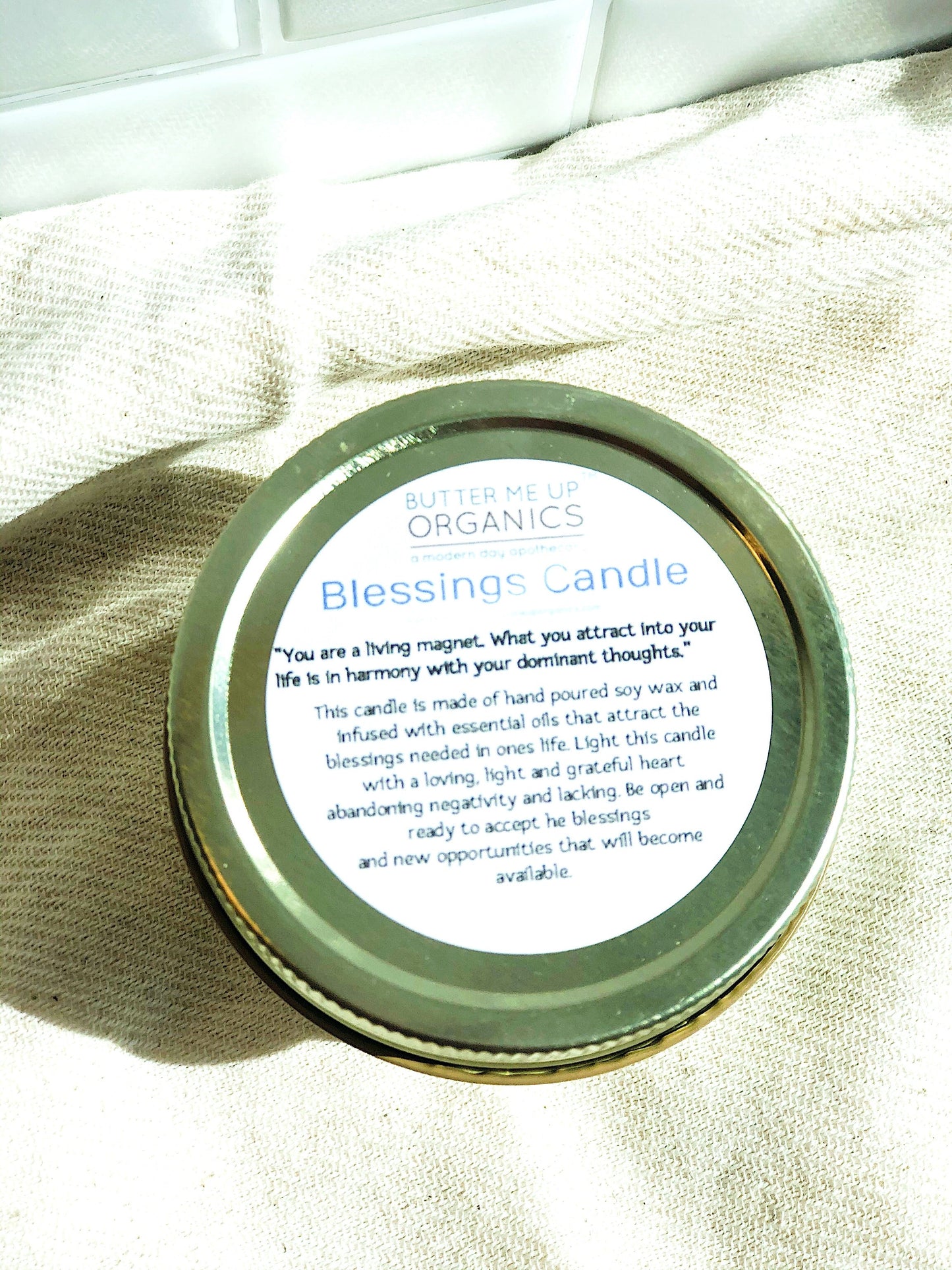 Blessings Candle / Intention Candle / Good Luck / Soy Handpoured Candle/ Candle with Crystals / Botanical Candle / Essential Oil Candle