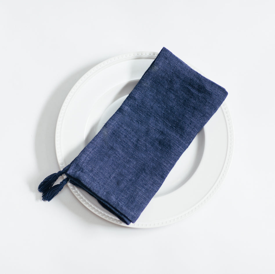 Stone Washed Linen Tasseled Napkins by Creative Women