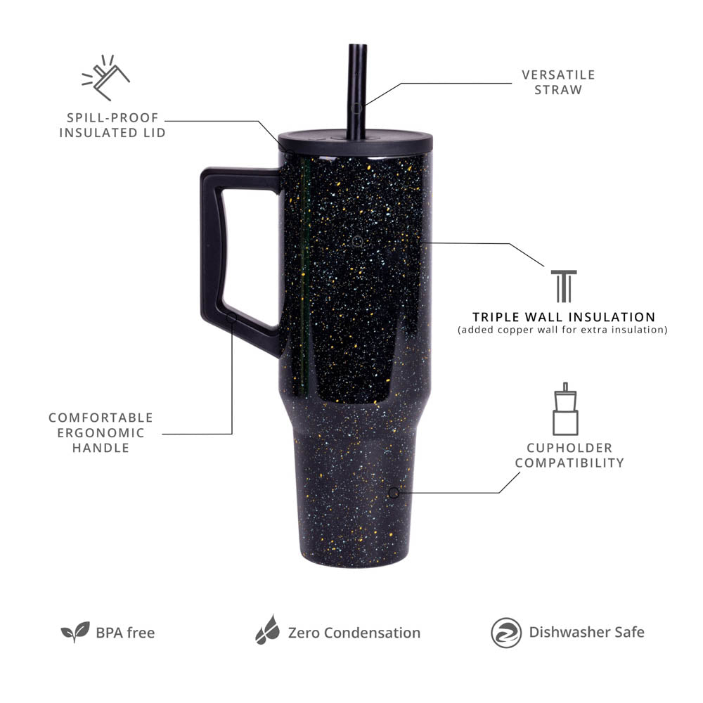 Commuter 40oz Tumbler - Black Speckle