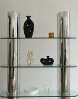 Handmade Contemporary Abstract Ceramic Black Flower Vase - Decorative Irregular Vase