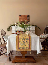 Italian Floral Decorative Table Runner for Elegant Table Setting