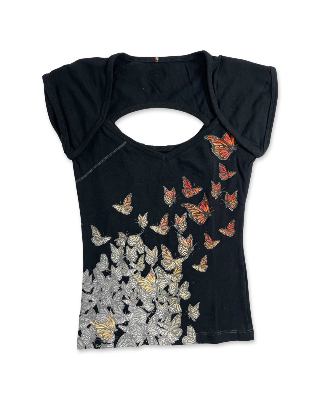 Butterflies Women's Short Sleeve Shirt, Black