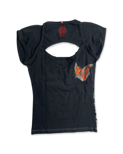 Butterflies Women's Short Sleeve Shirt, Black