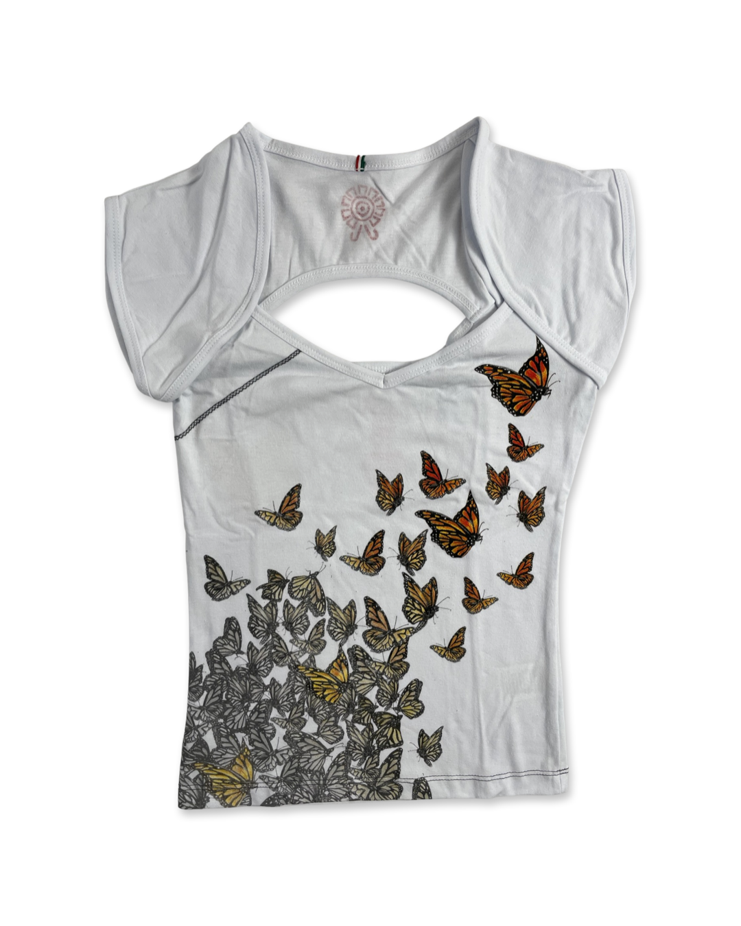 Butterflies Women's Short Sleeve Top, White