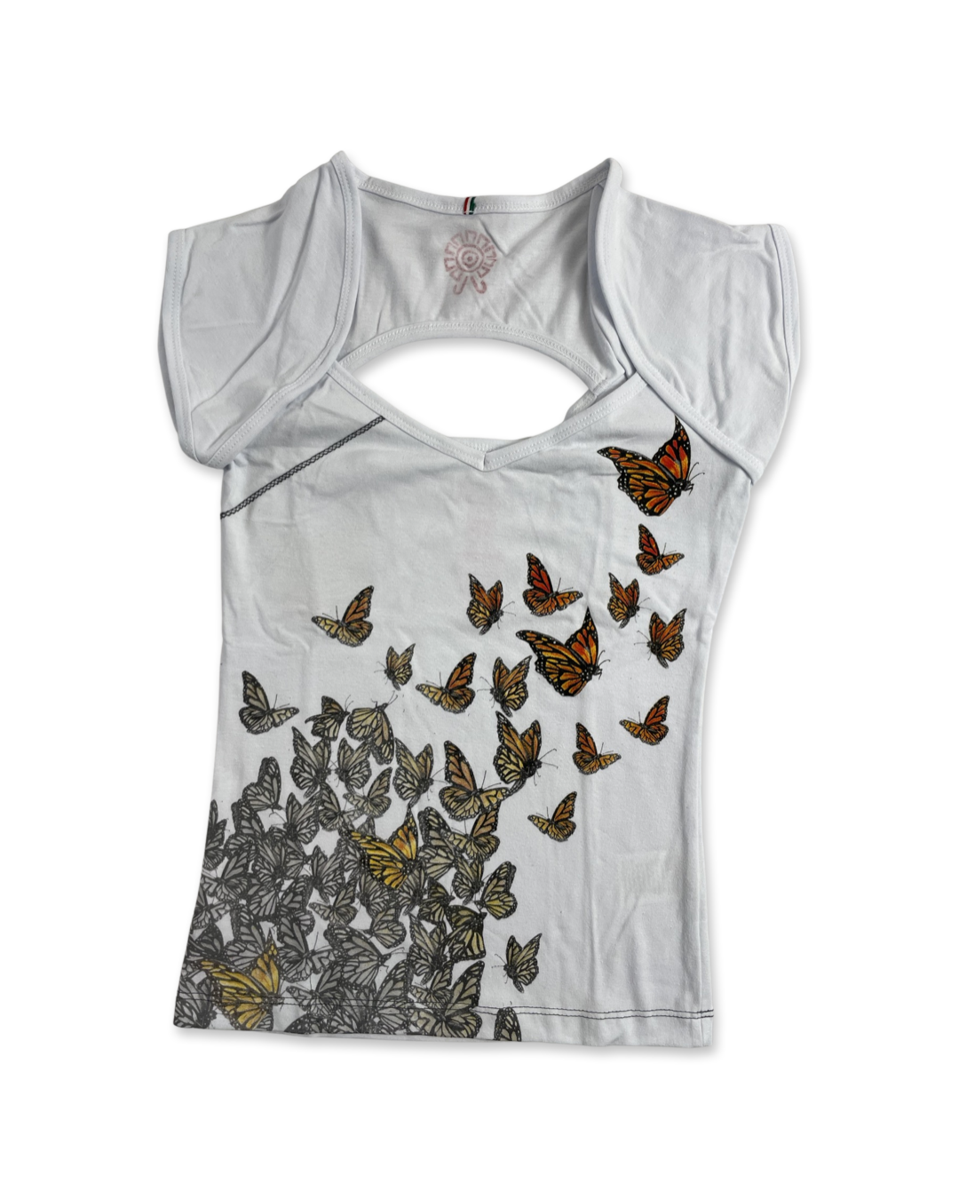 Butterflies Women's Short Sleeve Top, White